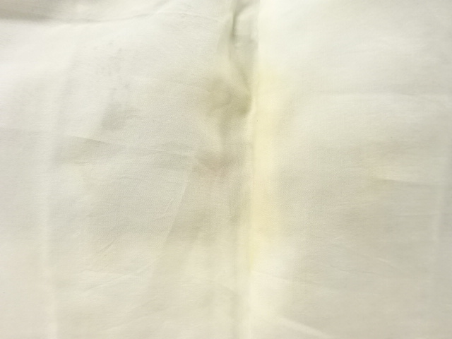  アンティーク　牡丹模様織出し手織り真綿小千谷紬着物